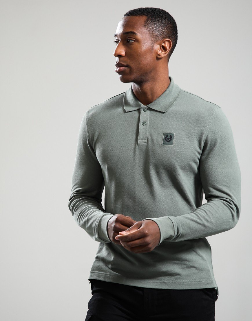 Belstaff Long Sleeved Polo Shirt Sage Green