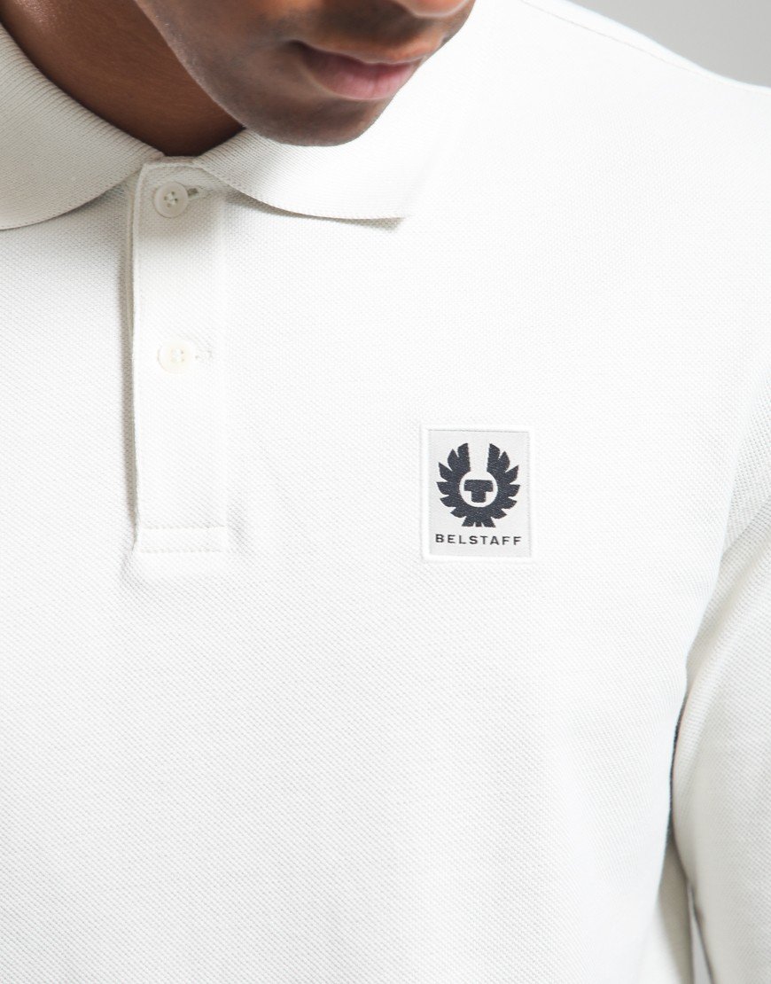 Belstaff Long Sleeved Polo Shirt Silver Birch