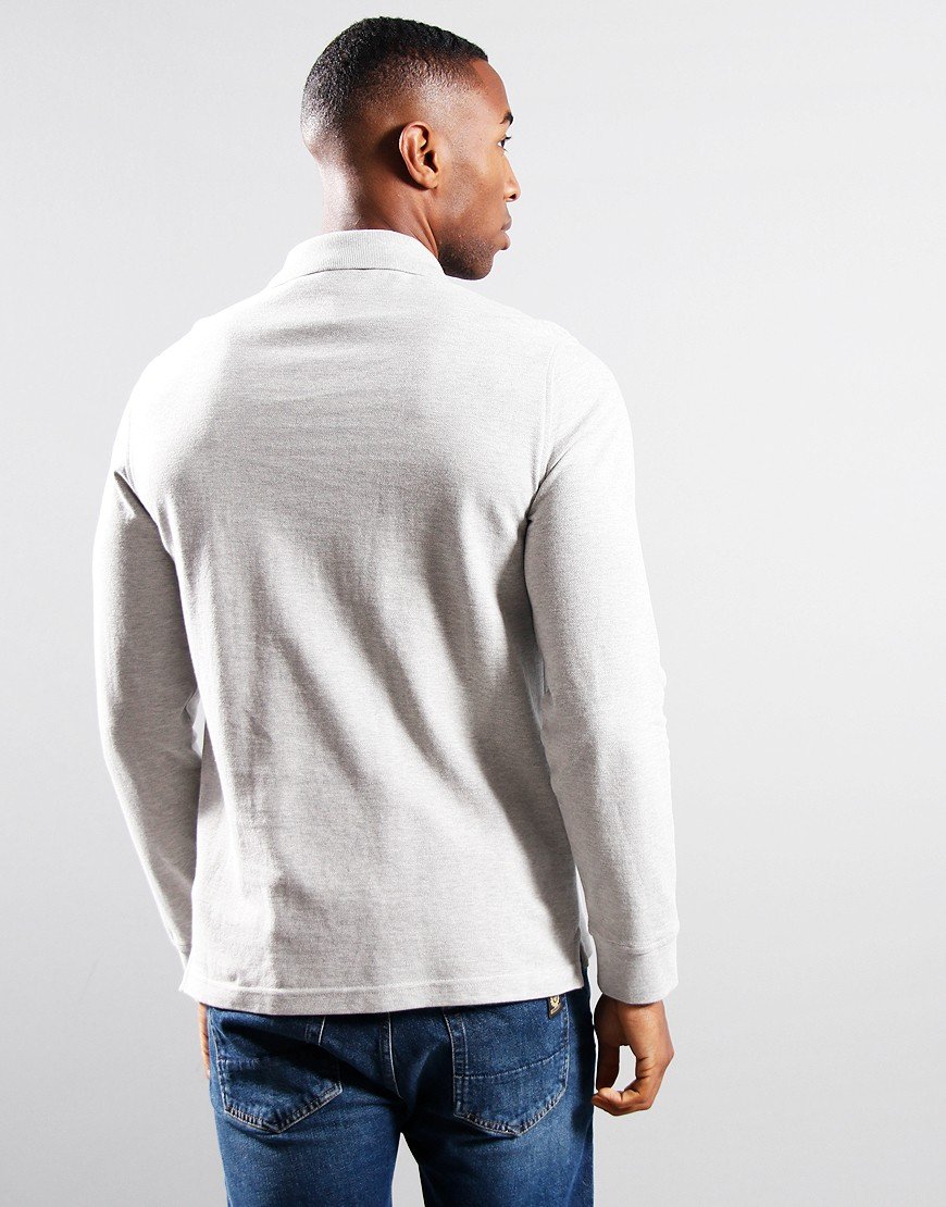 Belstaff Long Sleeve Essentials Polo Shirt Grey Melange