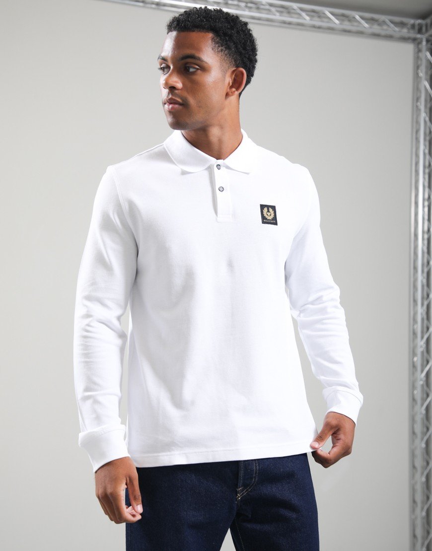 Belstaff Long Sleeve Essentials Polo Shirt White