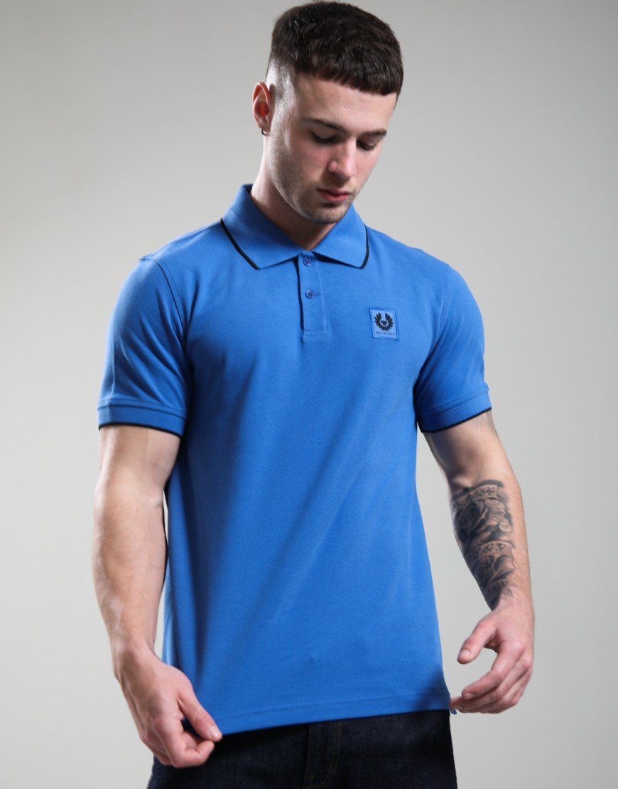 Belstaff Tipped Polo Shirt Marine Blue