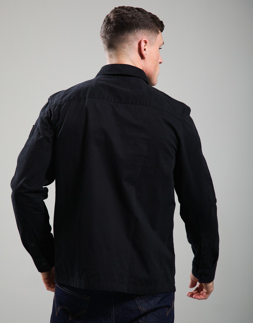 Belstaff Outpost Cotton Herringbone Shirt Black