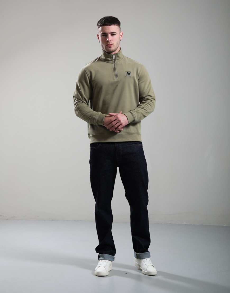Belstaff Quarter Zip Sweatshirt Fatigue Green