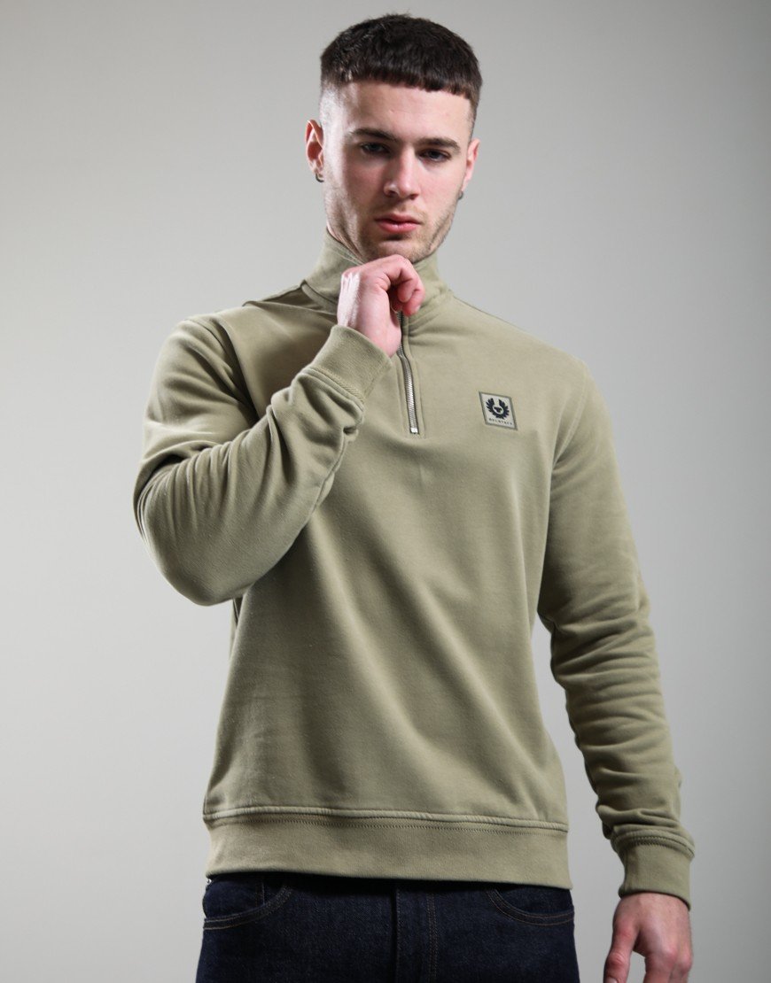 Belstaff Quarter Zip Sweatshirt Fatigue Green