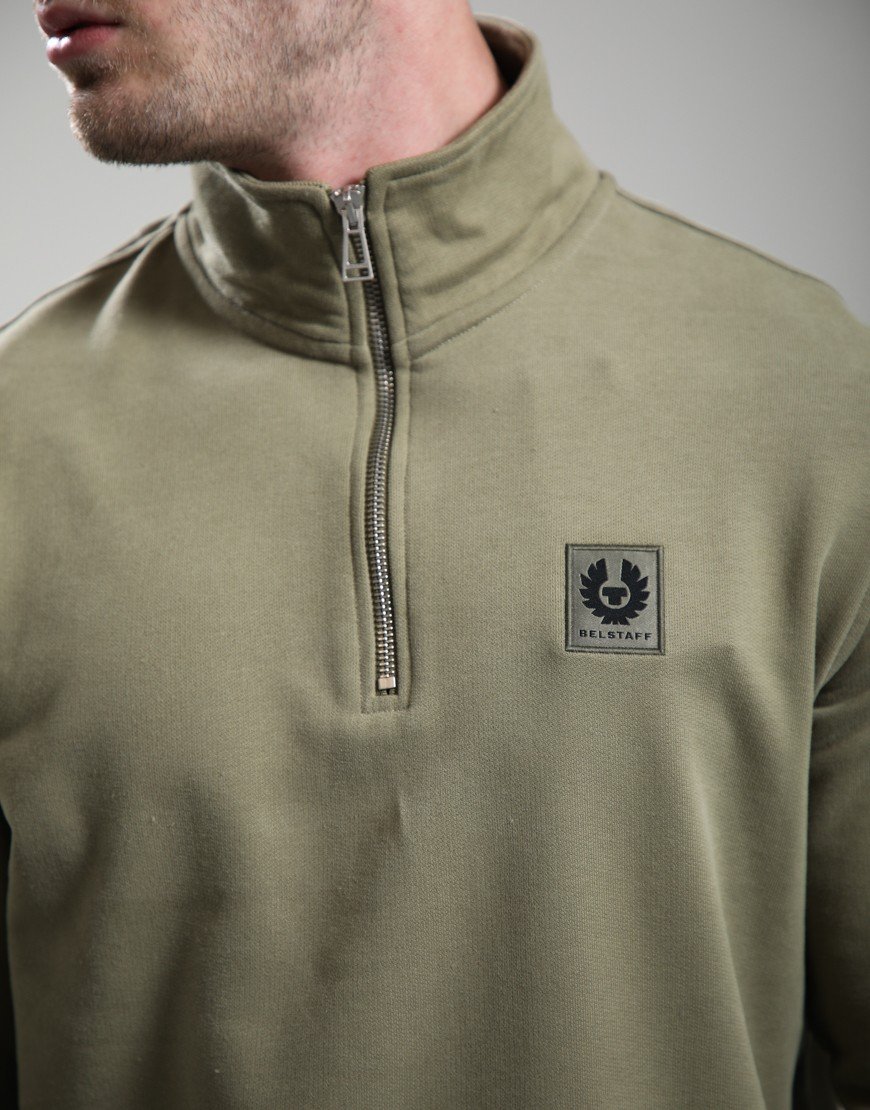 Belstaff Quarter Zip Sweatshirt Fatigue Green