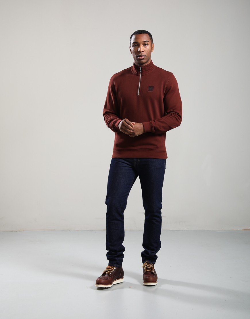 Belstaff Quarter Zip Sweatshirt Oxblood