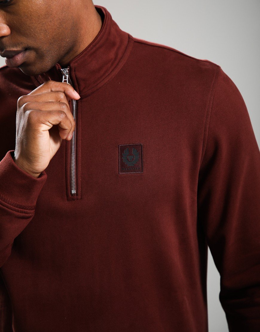 Belstaff Quarter Zip Sweatshirt Oxblood