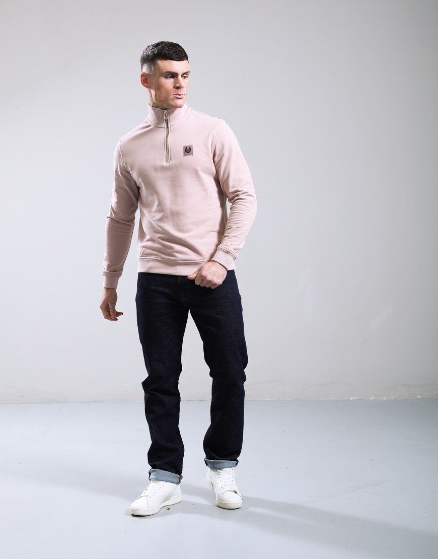 Belstaff Quarter Zip Sweatshirt Dusk Pink