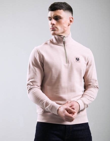Belstaff Quarter Zip Sweatshirt Dusk Pink