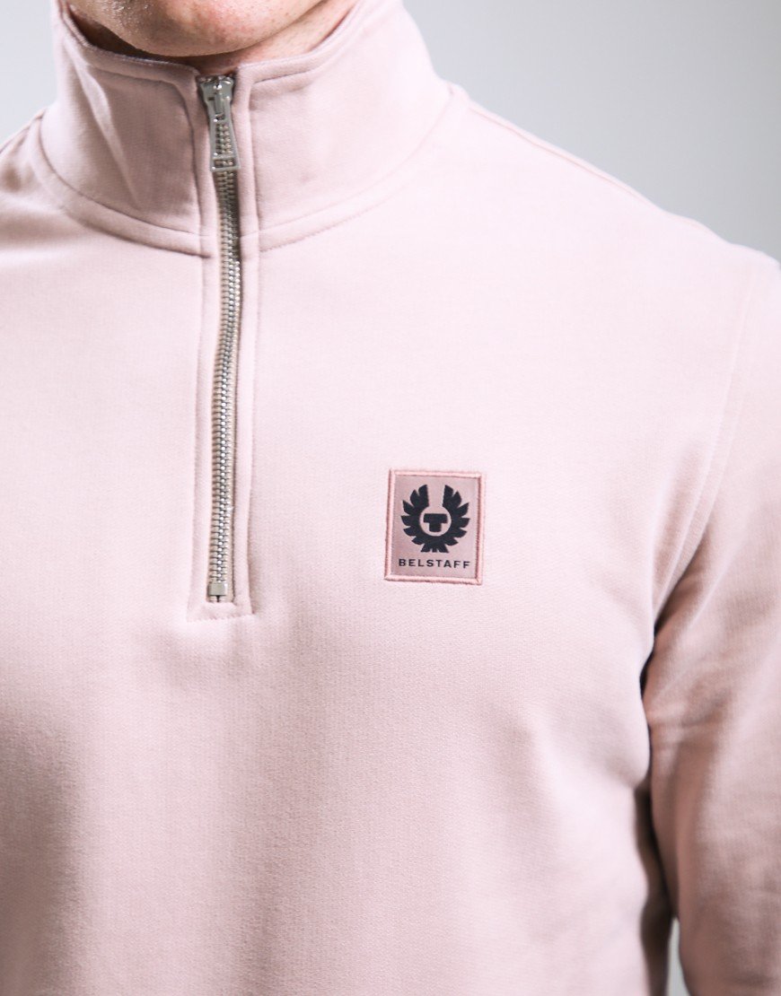 Belstaff Quarter Zip Sweatshirt Dusk Pink