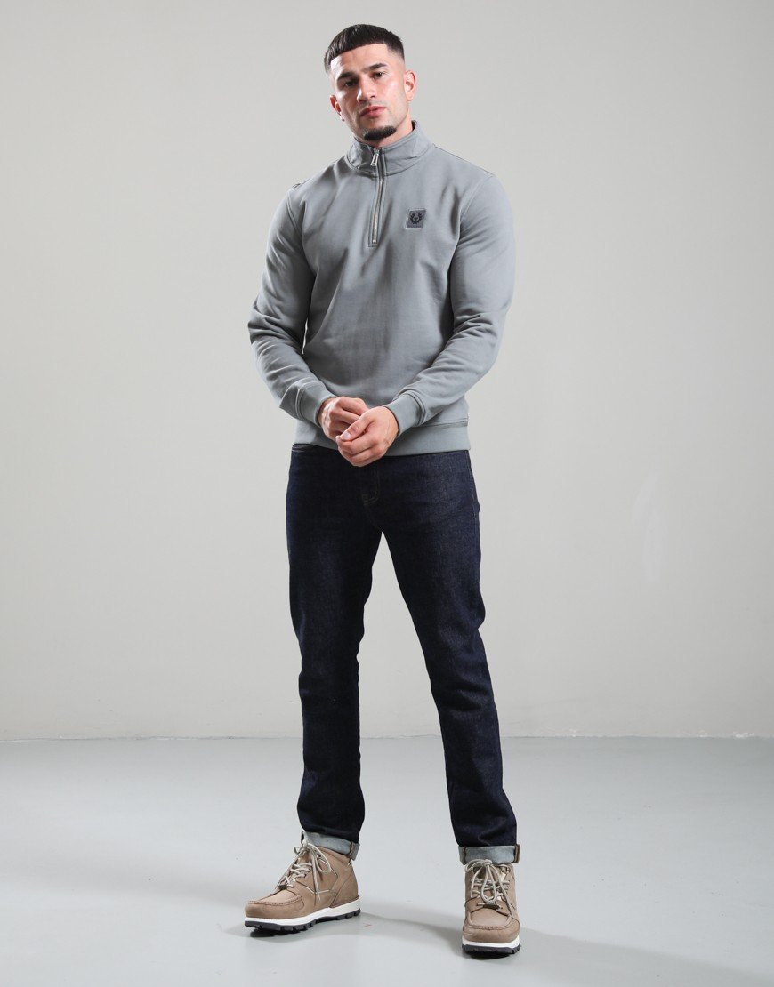 Belstaff Quarter Zip Sweatshirt Atlantic Grey