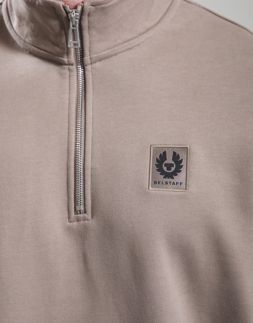 Belstaff Quarter Zip Sweatshirt Dusty Taupe