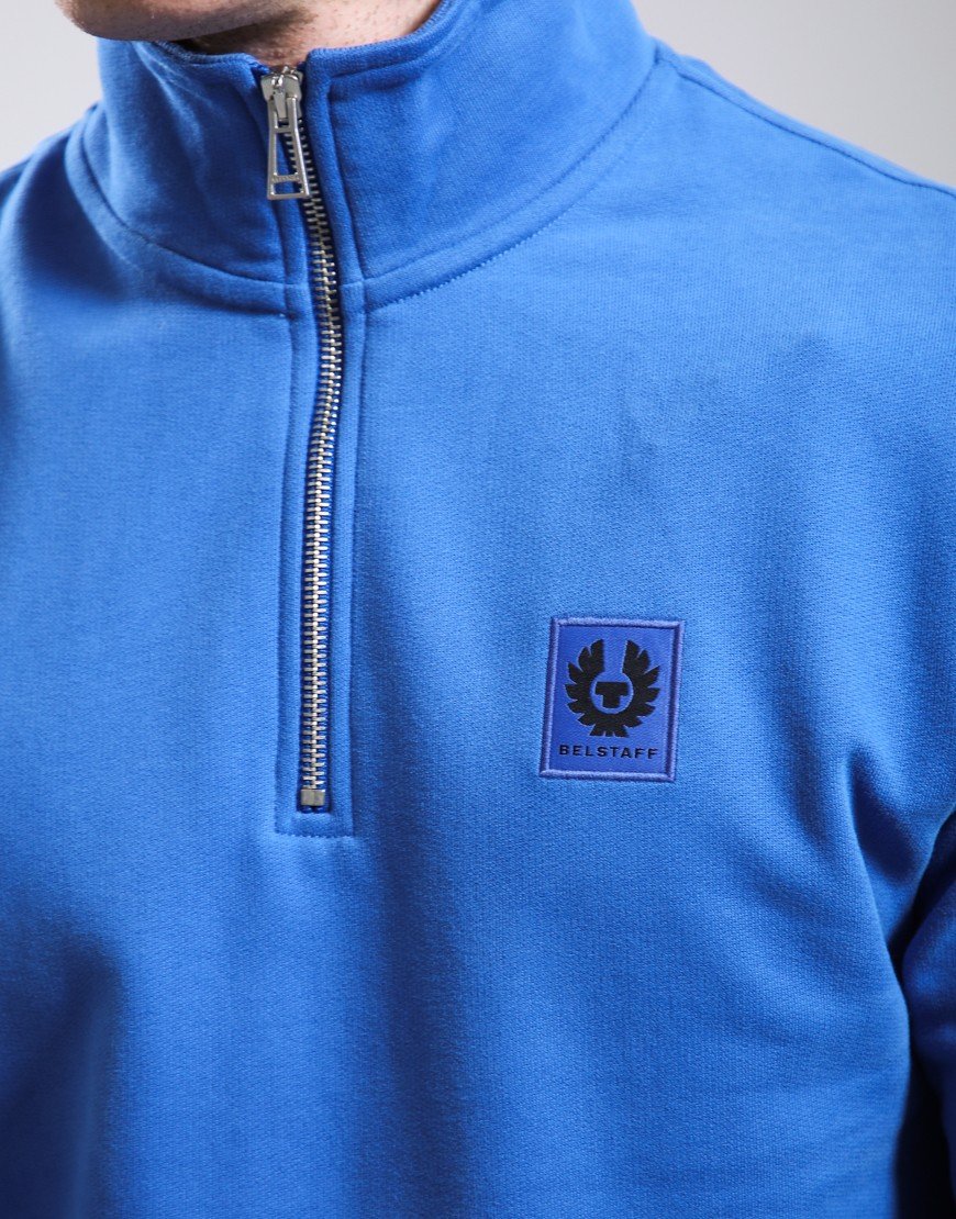 Belstaff Quarter Zip Sweatshirt Marine Blue