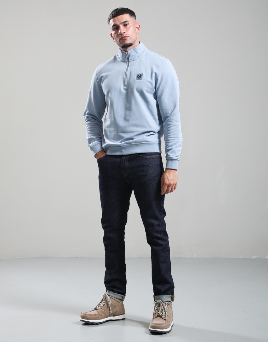 Belstaff Quarter Zip Sweatshirt Mist Blue