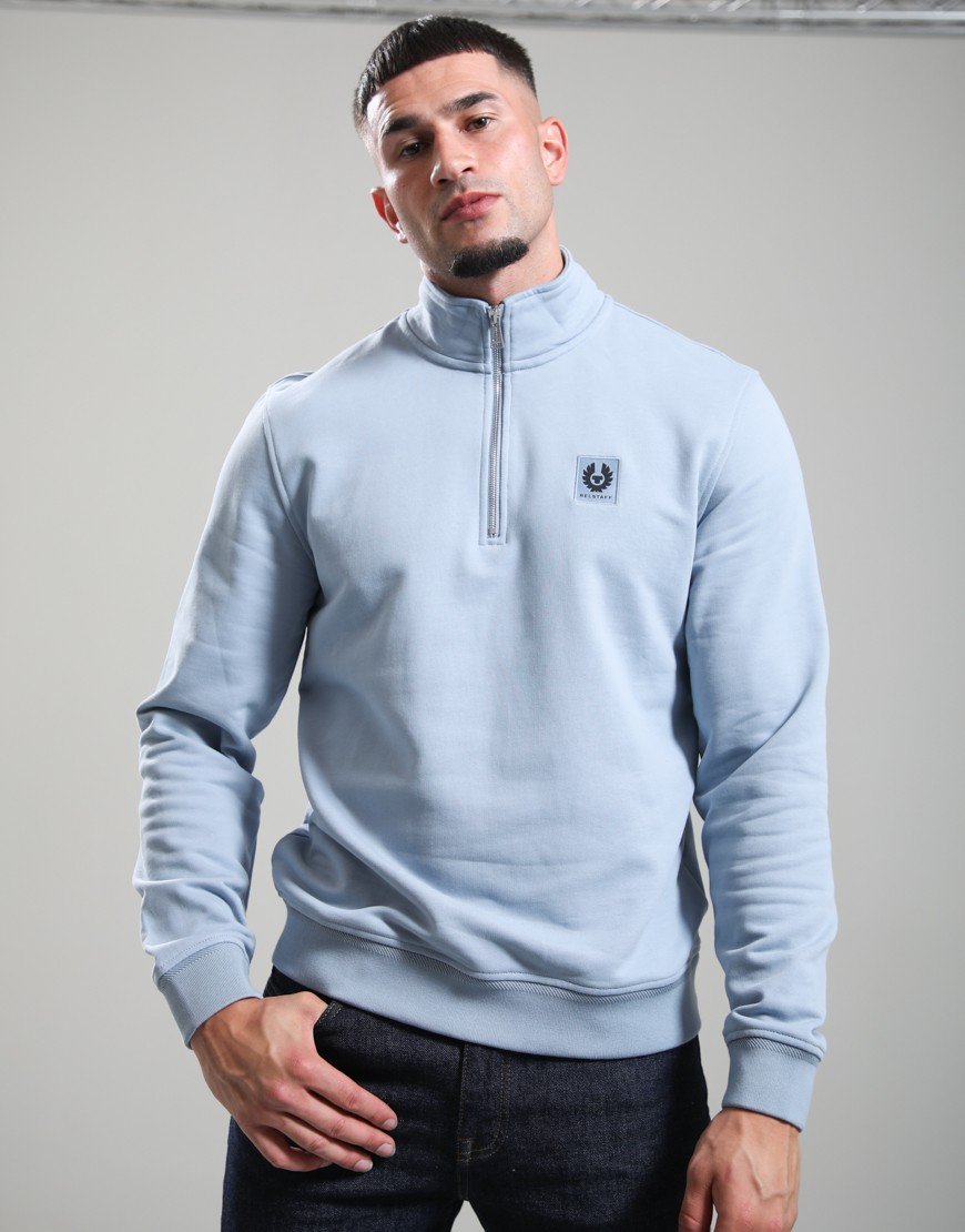 Belstaff Quarter Zip Sweatshirt Mist Blue