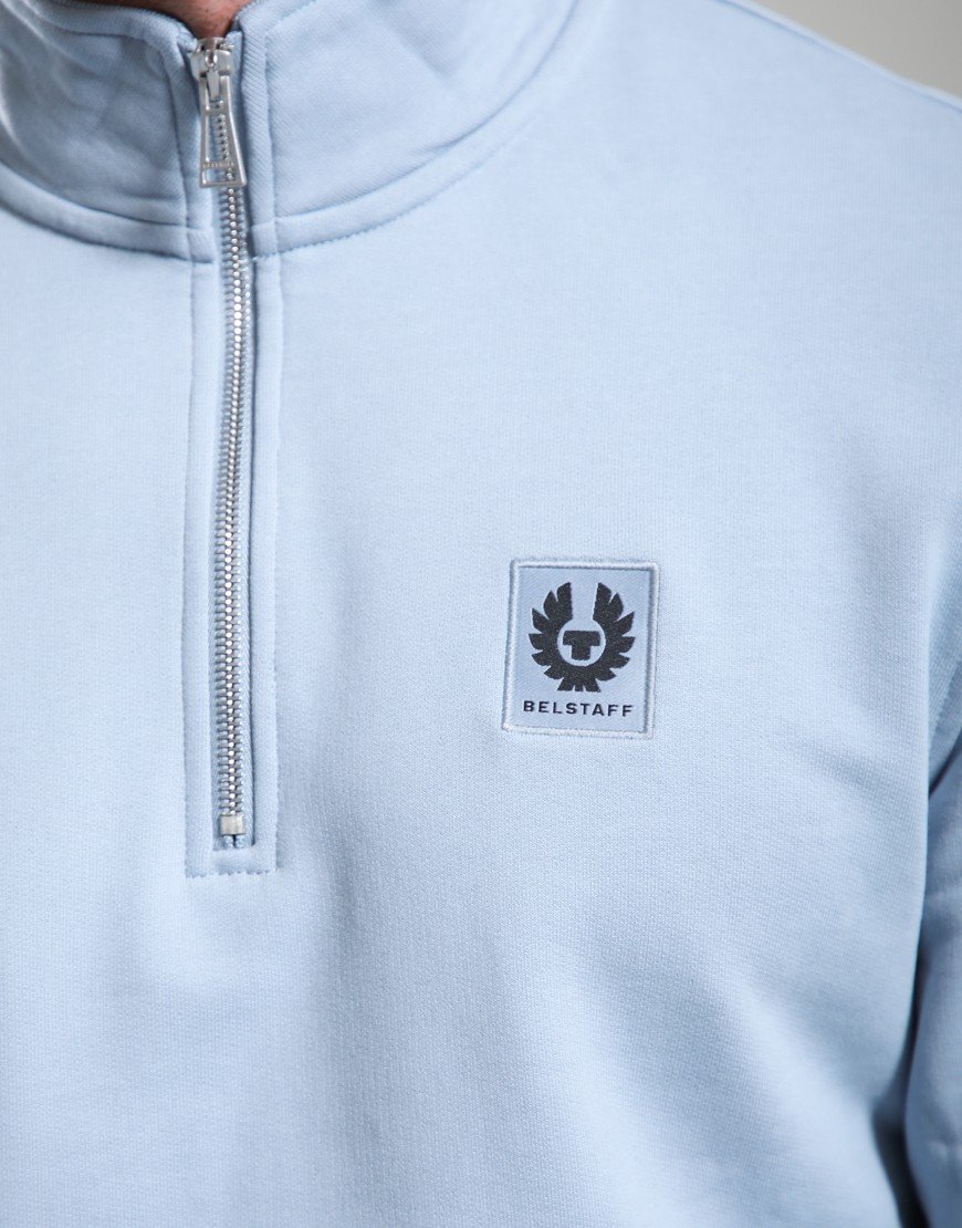Belstaff Quarter Zip Sweatshirt Mist Blue