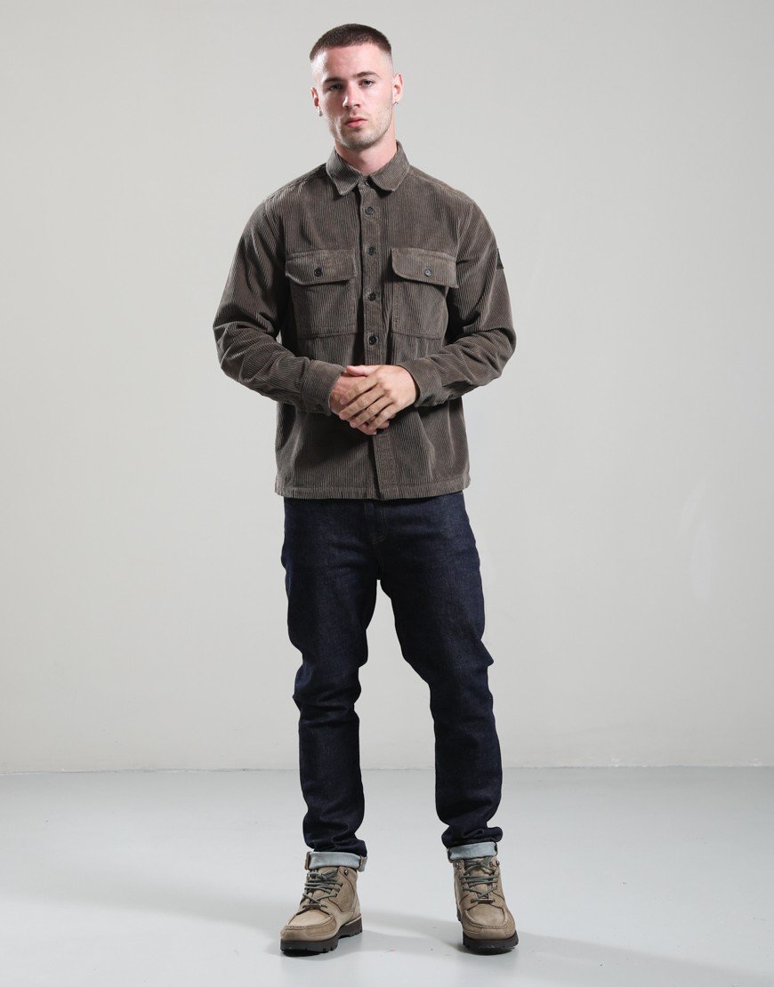 Belstaff Ravine Cotton Corduroy Shirt Army Olive
