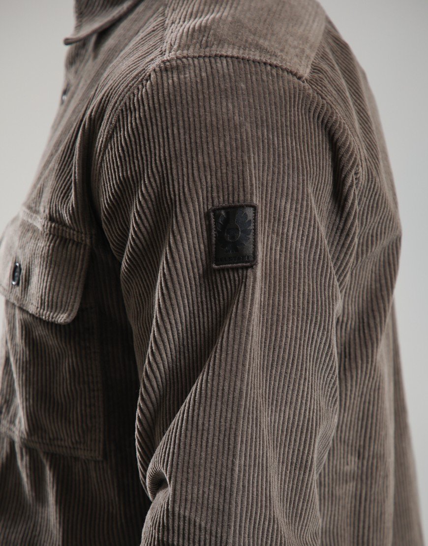 Belstaff Ravine Cotton Corduroy Shirt Army Olive