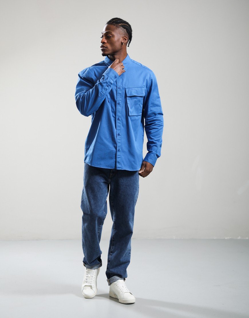 Belstaff Scale Long Sleeve Shirt Marine Blue