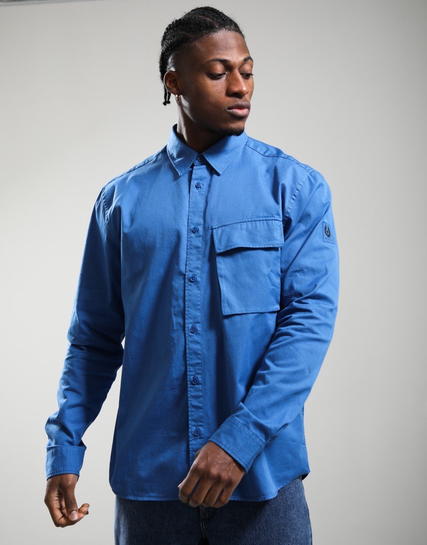 Belstaff Scale Long Sleeve Shirt Marine Blue