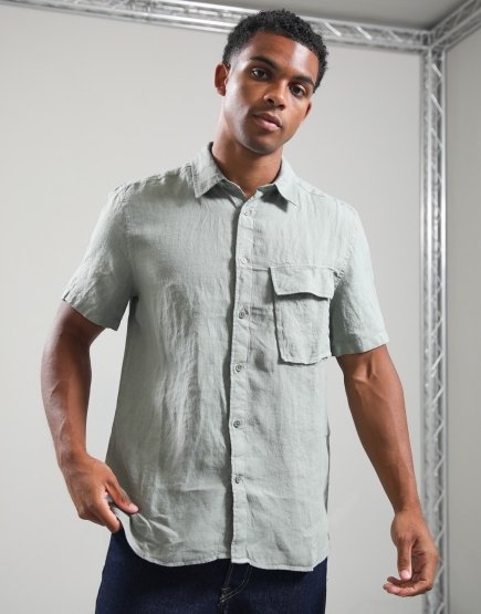 Belstaff Scale Linen Shirt Lichen