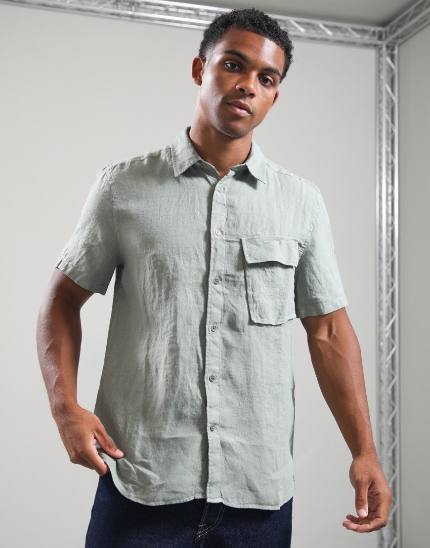 Belstaff Scale Linen Shirt Lichen