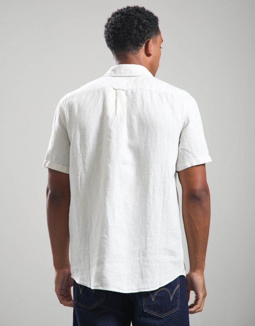 Belstaff Scale Linen Shirt Silver Birch
