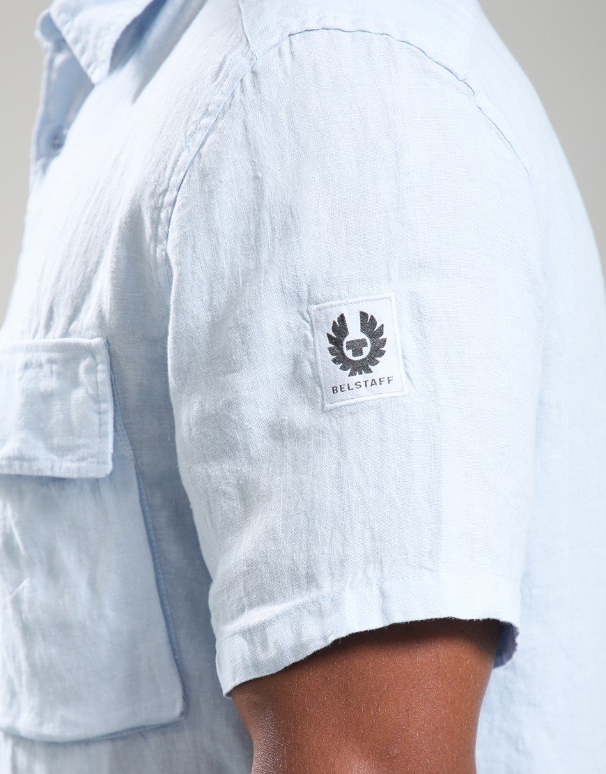 Belstaff Scale Linen Shirt Sky Blue