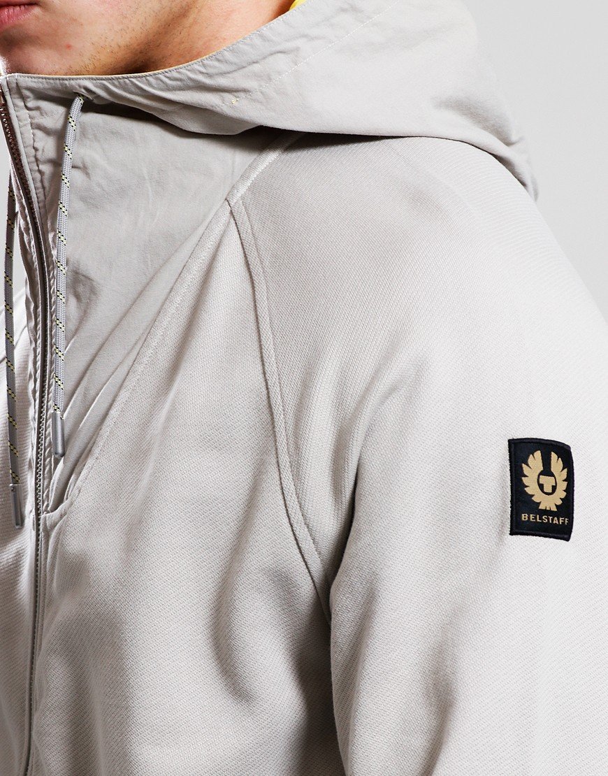 Belstaff Tarn Full Zip Hoodie Cloud Grey/Yellow Oxide Terraces - Main Image