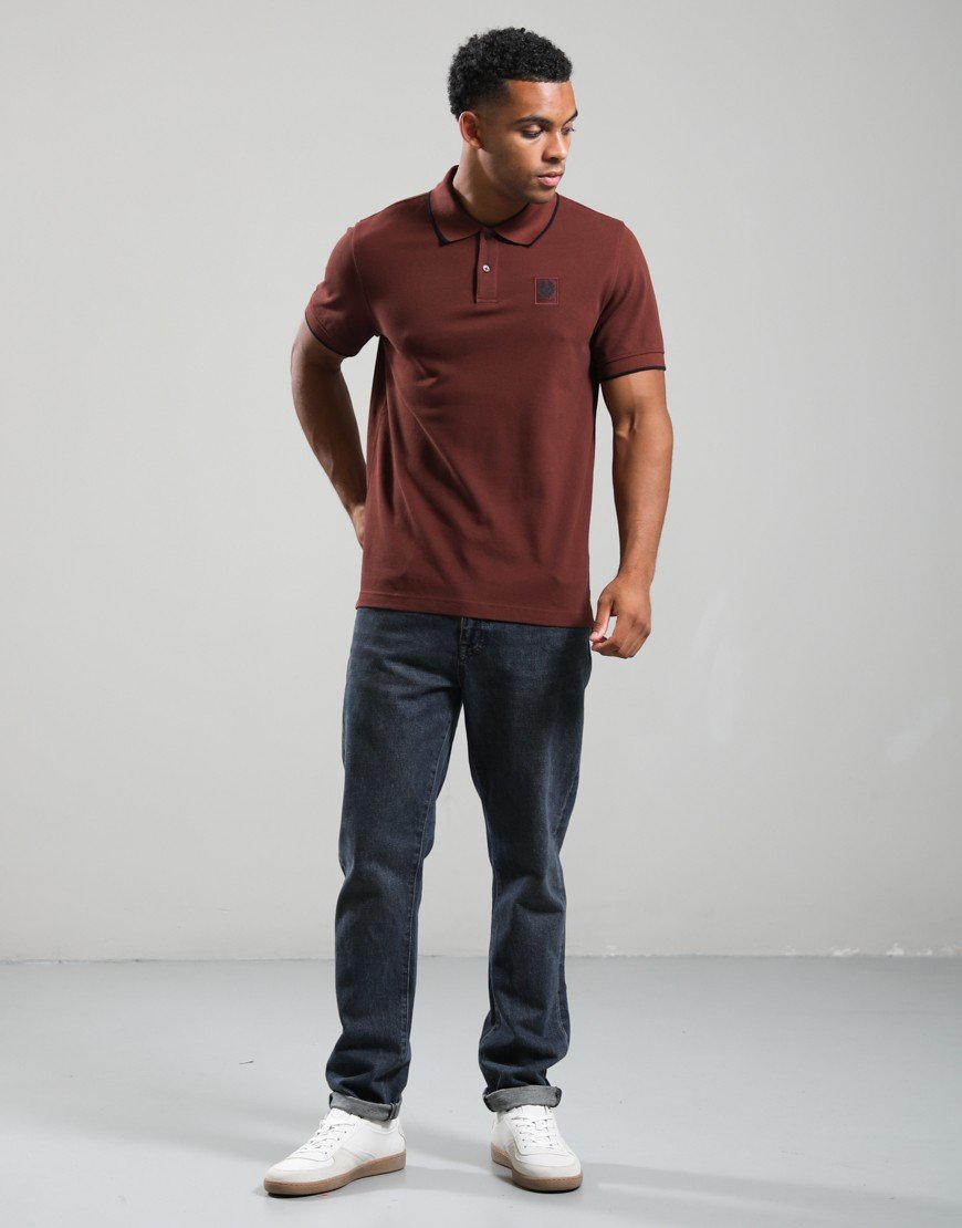 Belstaff Tipped Polo Shirt Oxblood