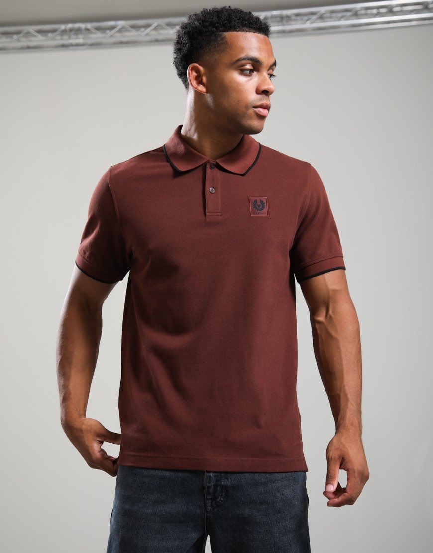 Belstaff Tipped Polo Shirt Oxblood