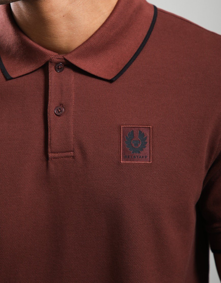 Belstaff Tipped Polo Shirt Oxblood