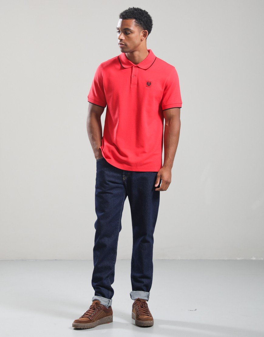 Belstaff Tipped Polo Shirt Rally Red