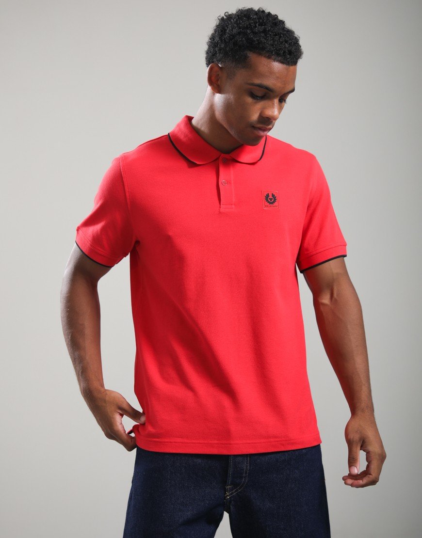 Belstaff Tipped Polo Shirt Rally Red