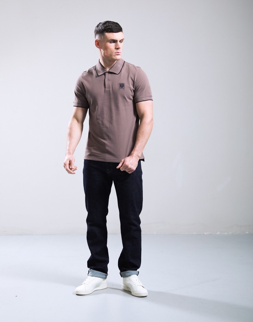 Belstaff Tipped Polo Shirt Asphalt