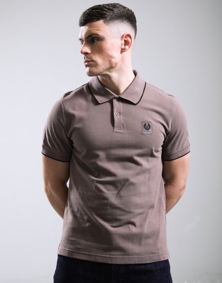 Belstaff Tipped Polo Shirt Asphalt