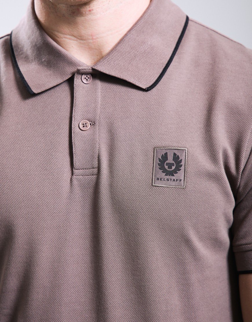 Belstaff Tipped Polo Shirt Asphalt