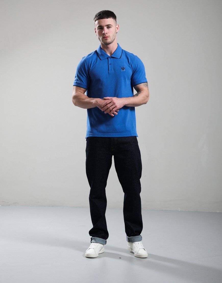 Belstaff Tipped Polo Shirt Marine Blue
