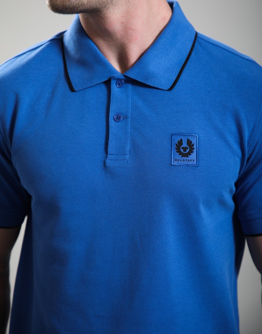 Belstaff Tipped Polo Shirt Marine Blue