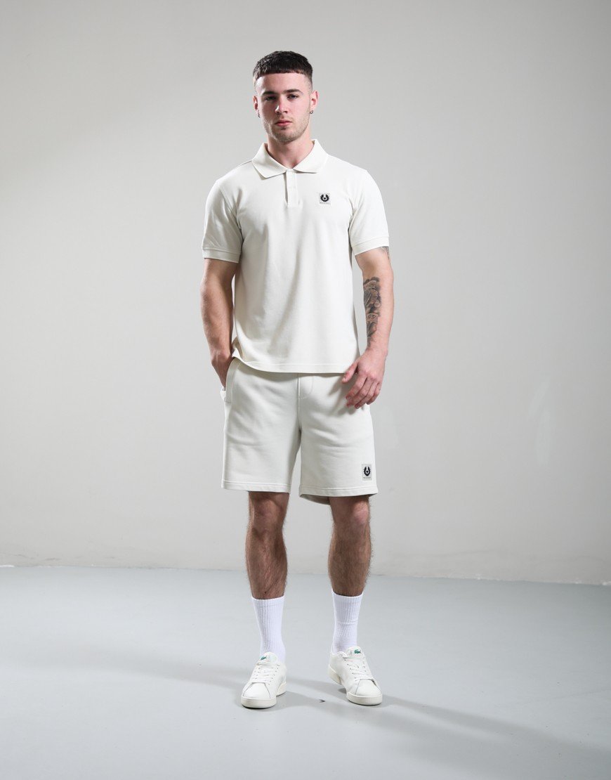 Belstaff Tipped Polo Shirt Silver Birch