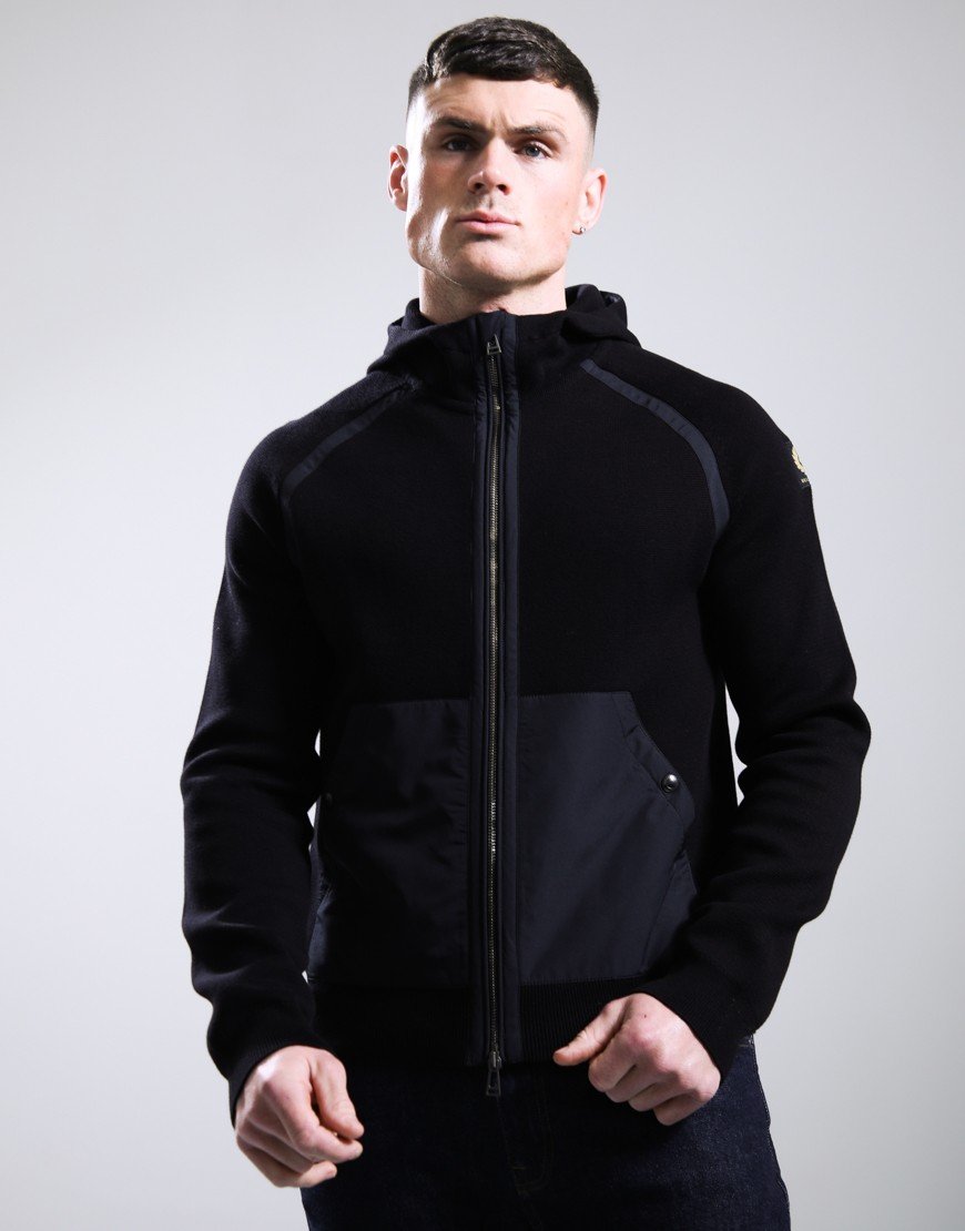 Belstaff View Hooded Full Zip Sweat Black