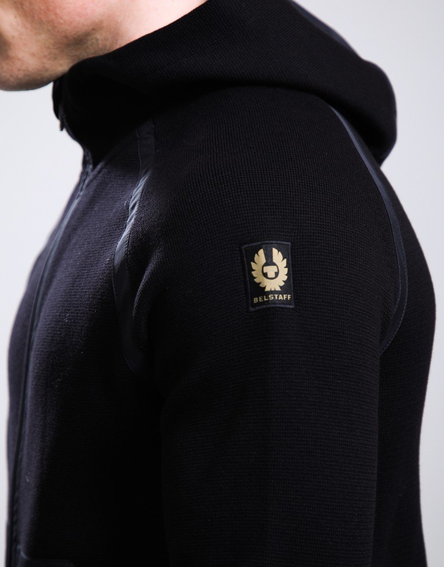 Belstaff View Hooded Full Zip Sweat Black