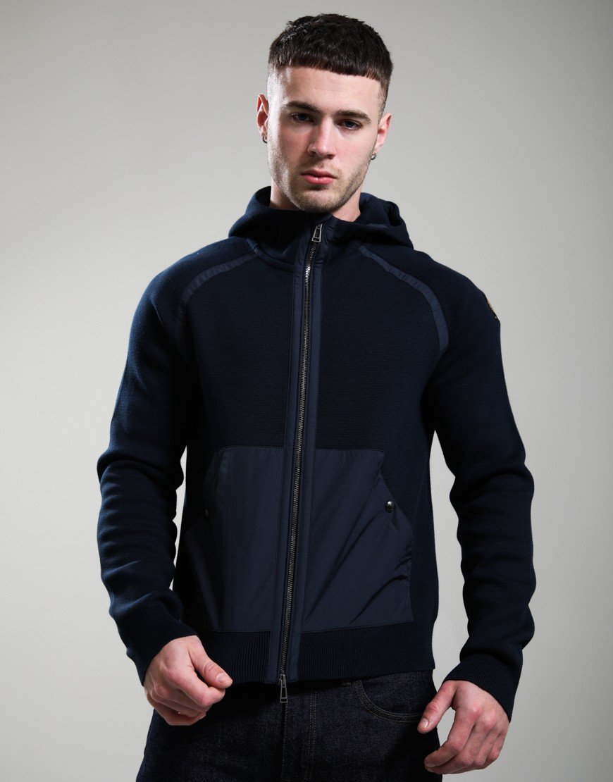 Belstaff View Hooded Full Zip Sweat Dark Ink