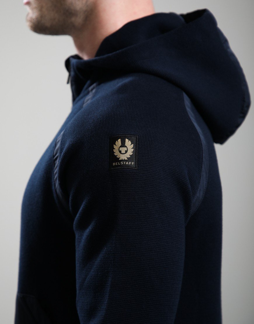 Belstaff View Hooded Full Zip Sweat Dark Ink