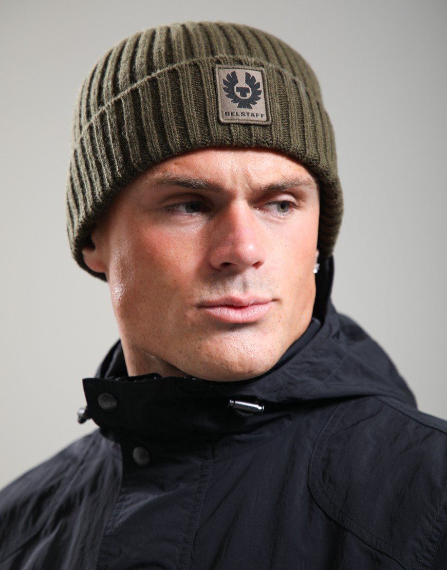 Belstaff Watch Beanie Hat Khaki Green