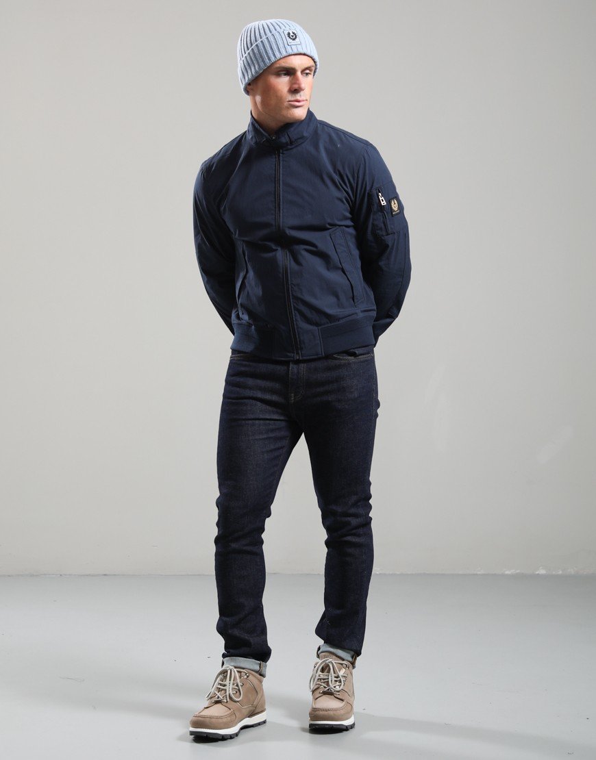 Belstaff Watch Beanie Hat Mist Blue