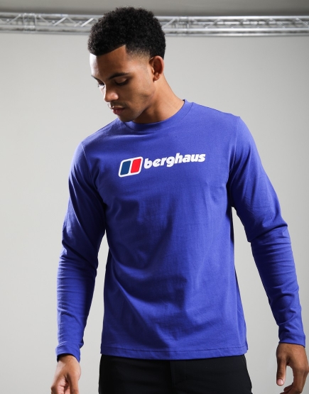 Berghaus Big Logo Long Sleeve T-Shirt Bottle Blue