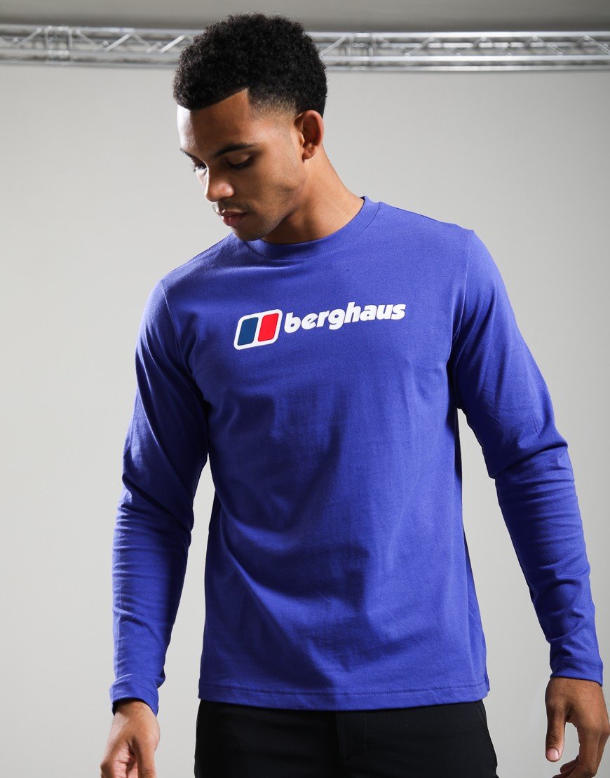 Berghaus Big Logo Long Sleeve T-Shirt Bottle Blue