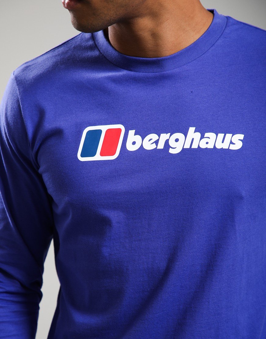 Berghaus Big Logo Long Sleeve T-Shirt Bottle Blue
