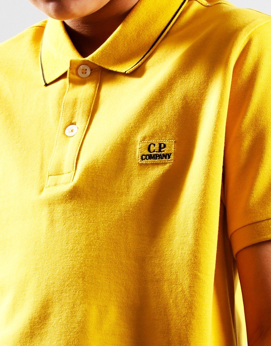 C.P. Company Kids Pique Polo Shirt Nugget Gold